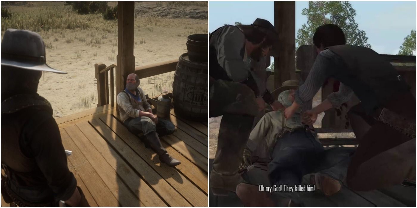 Uncle sits in the spot (left) he eventually dies in (right)