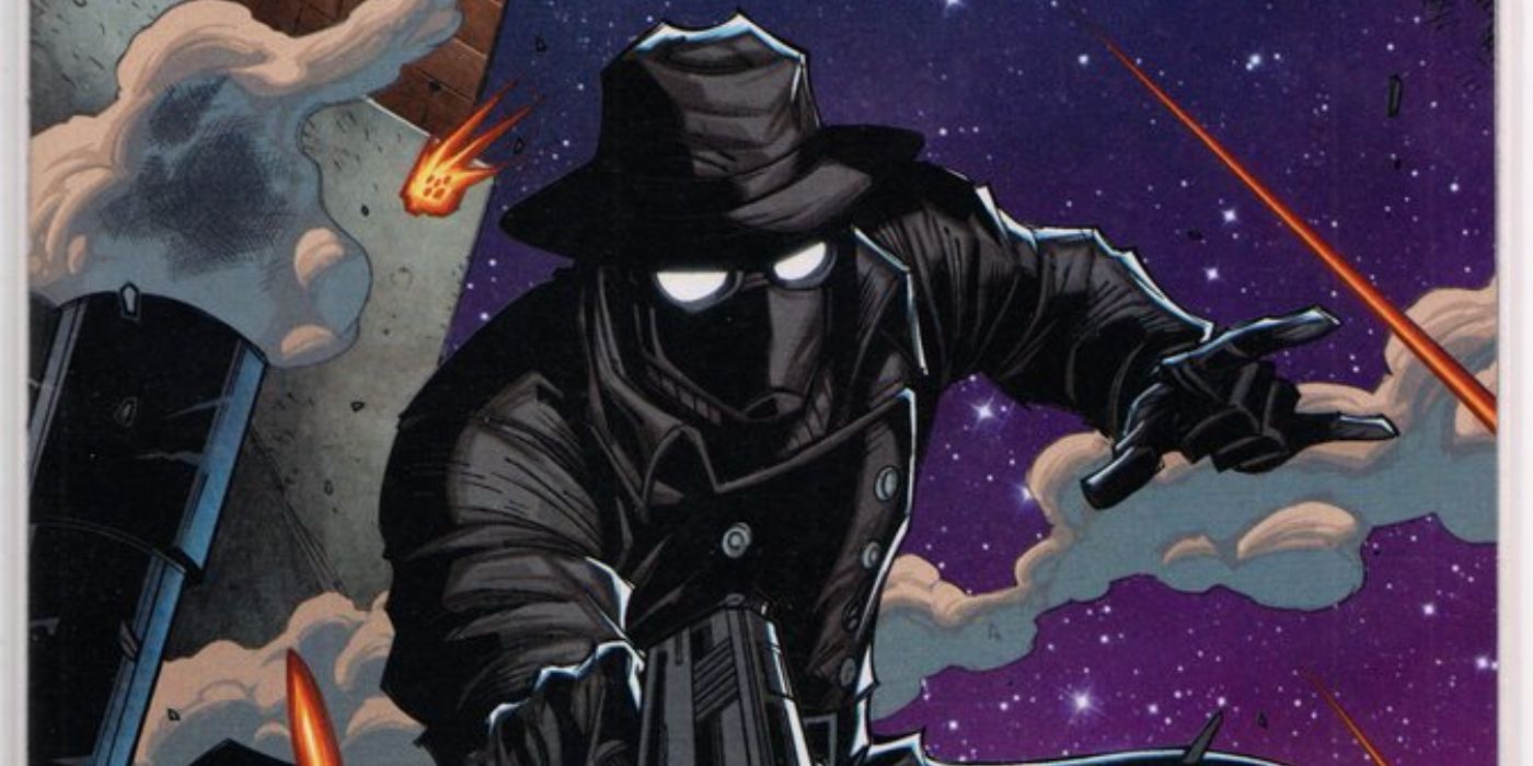 Spider-Man Nori in his trench coat and hat on the cover of Spider-Man Noir #1