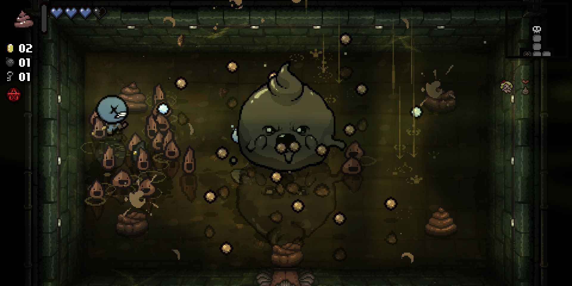 A boss fight in The Binding of Isaac: Repentance