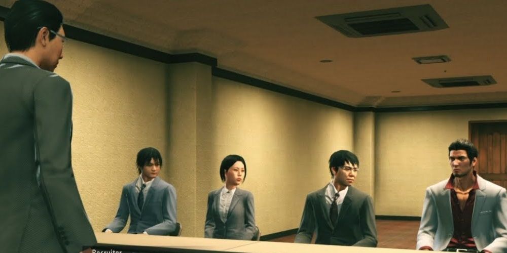 yakuza kiwami 2 kiryu and group being interviewed