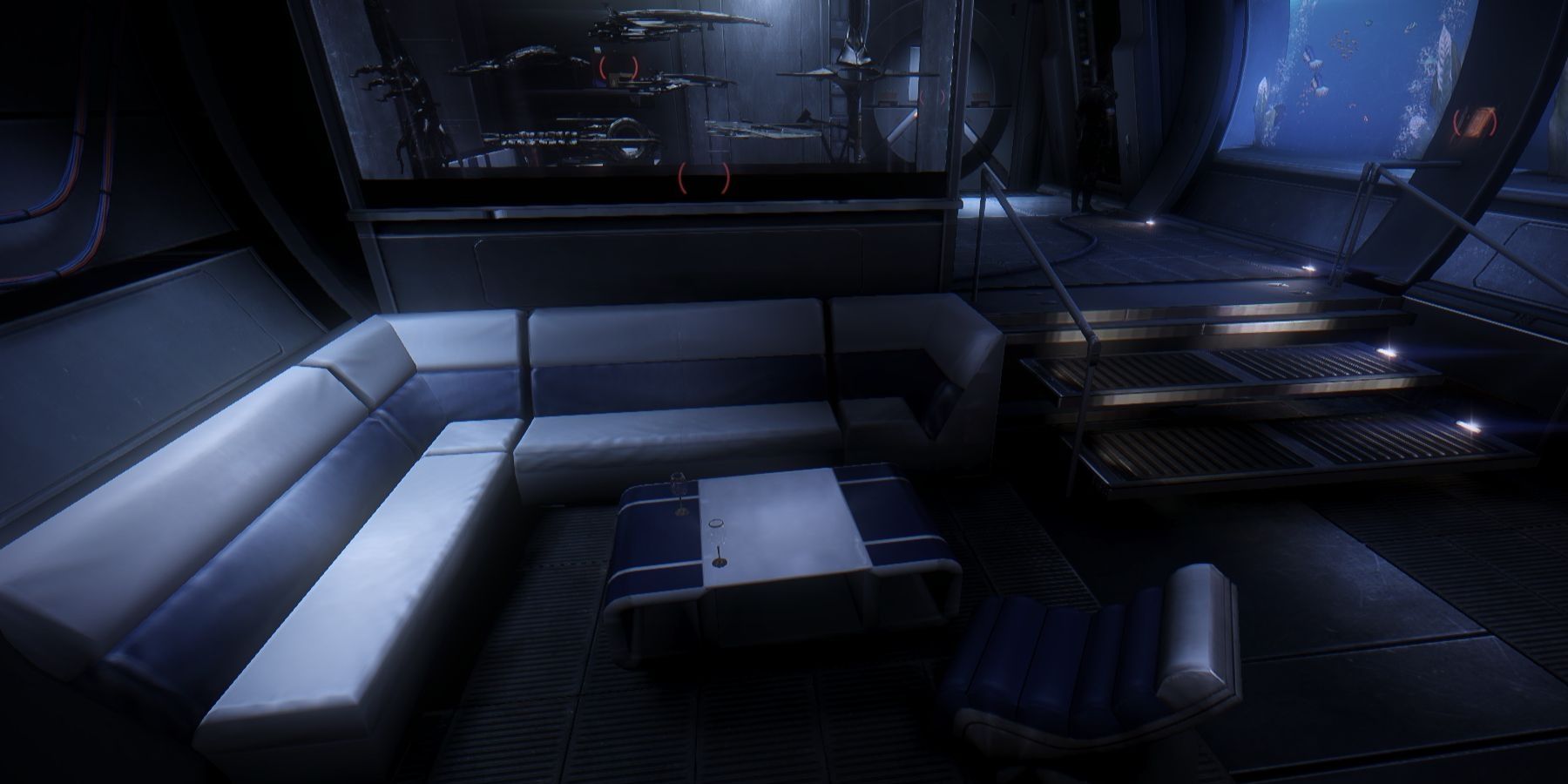 Shepard's cabin with couch.