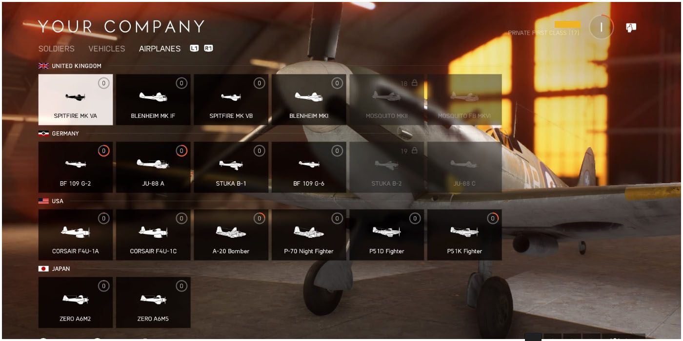Battlefield V Plane Customization Screen Menu Your Company