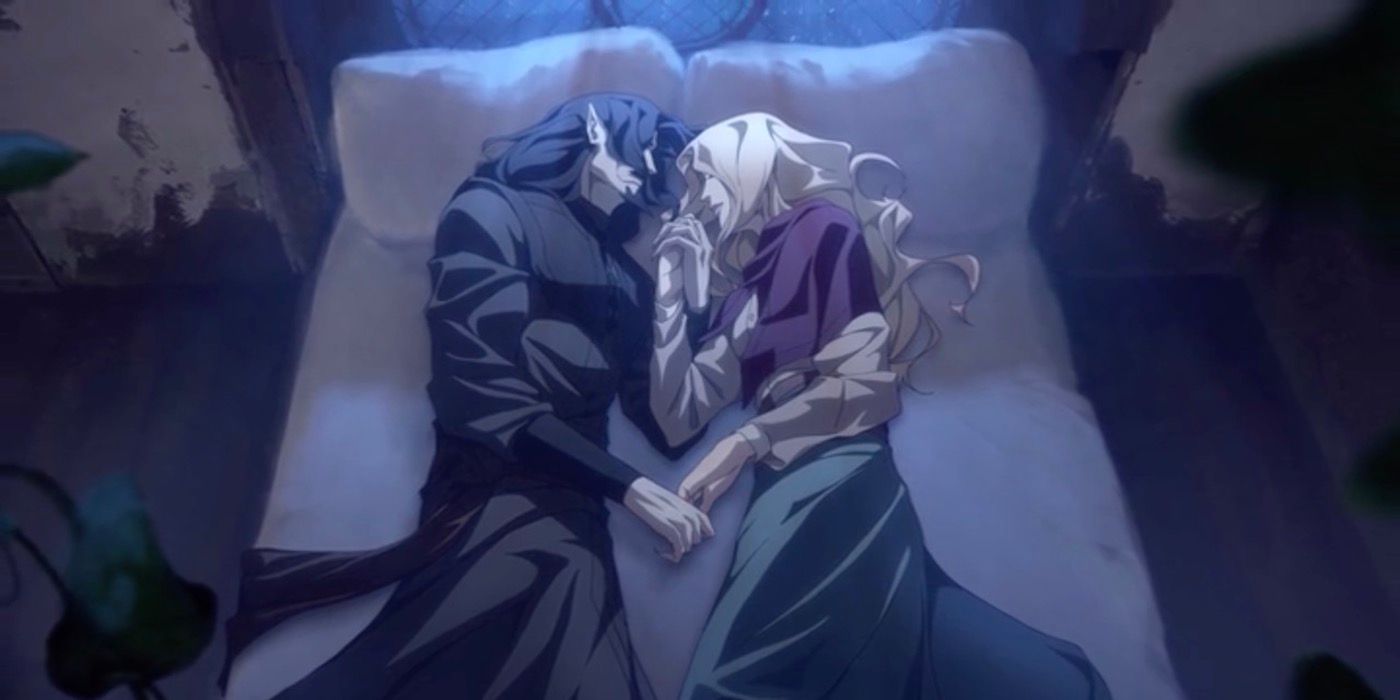 Dracula and Lisa sleeping from the Castlevania Anime