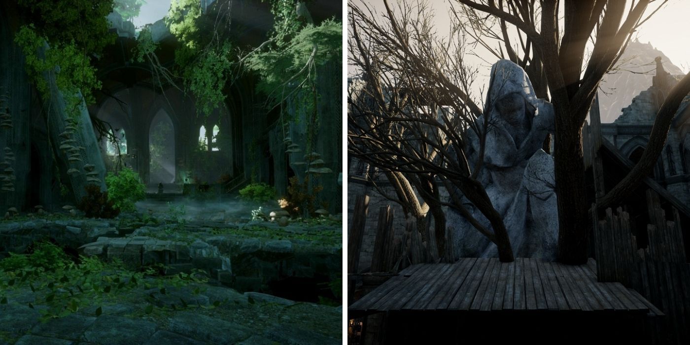 Dragon Age Inquisition Dirthamen, Keeper of Secrets - Lost Temple of Dirthamen and Dirthamen Statue In The Exalted Plains