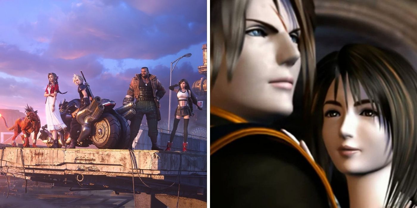 Final Fantasy VII Party in remake and Leon FFVIII