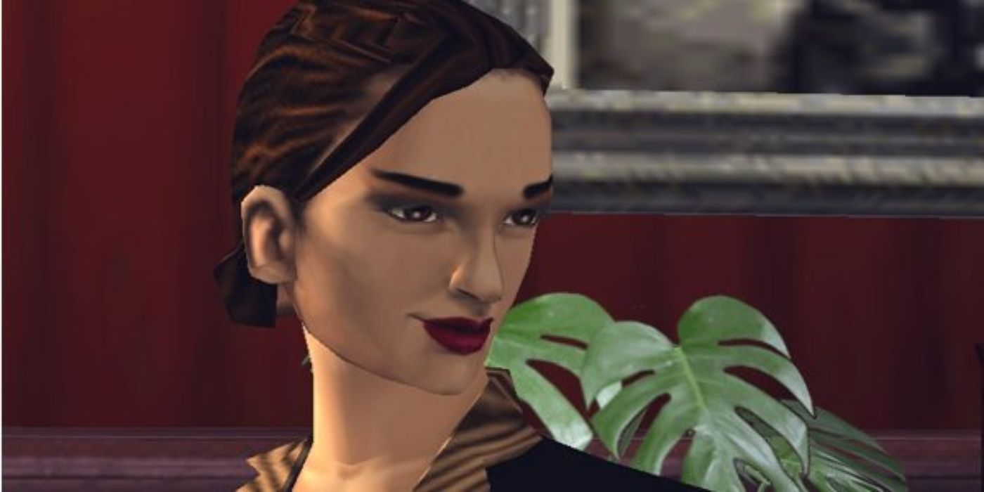 Maria in Salvatore Leone's mansion stares at Claude (offscreen) for the first time