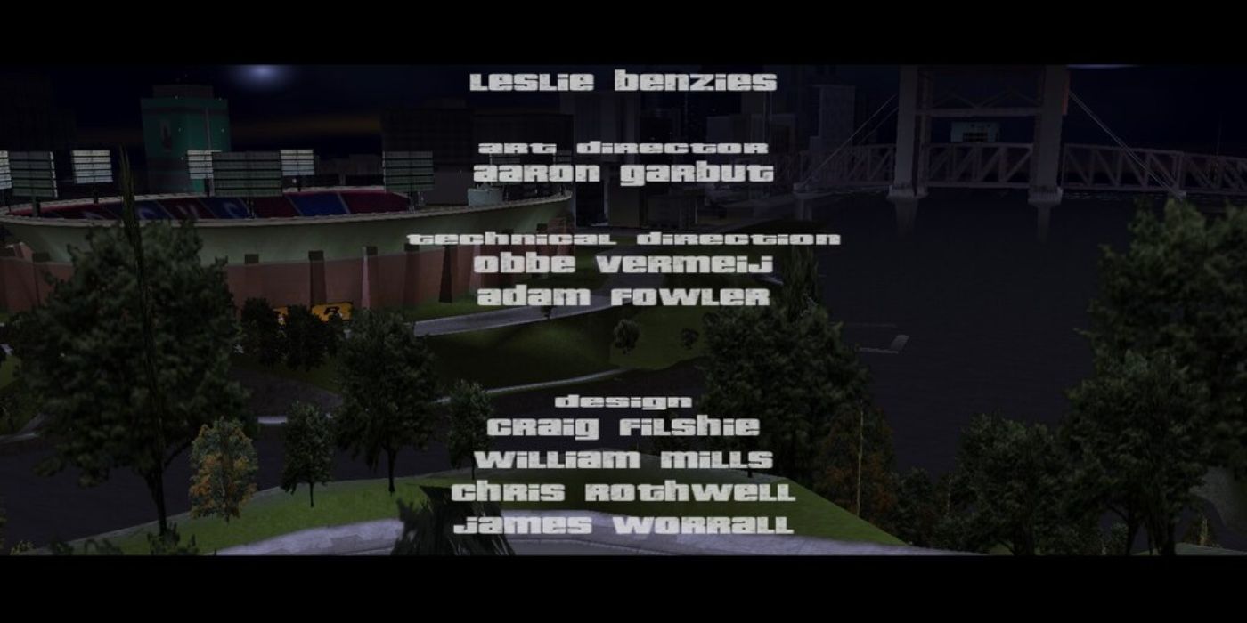 GTA 3's end credits showing off sights of Liberty City