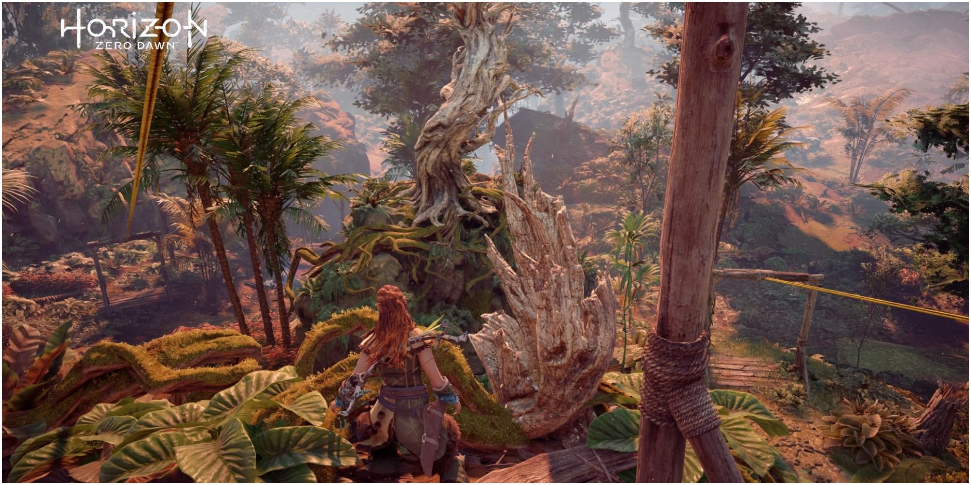 Horizon Zero Dawn Spurflints Hunting Grounds Aloy On Top Of Cliff