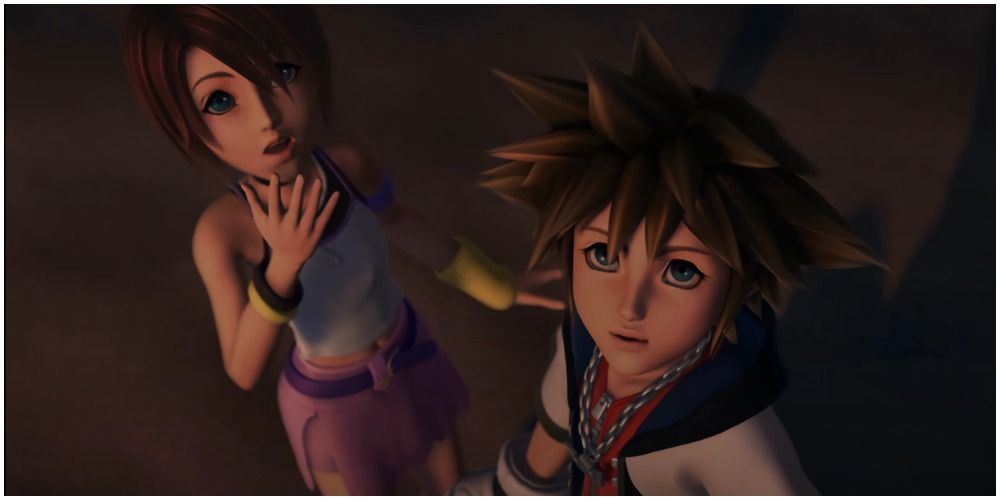 Kairi and Sora in Kingdom Hearts 1