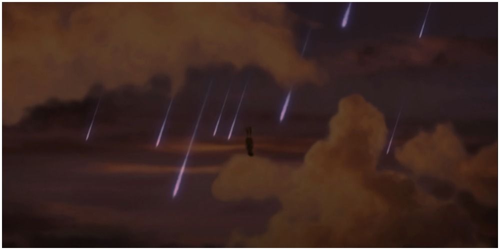 Sora from Kingdom Hearts falling among stars
