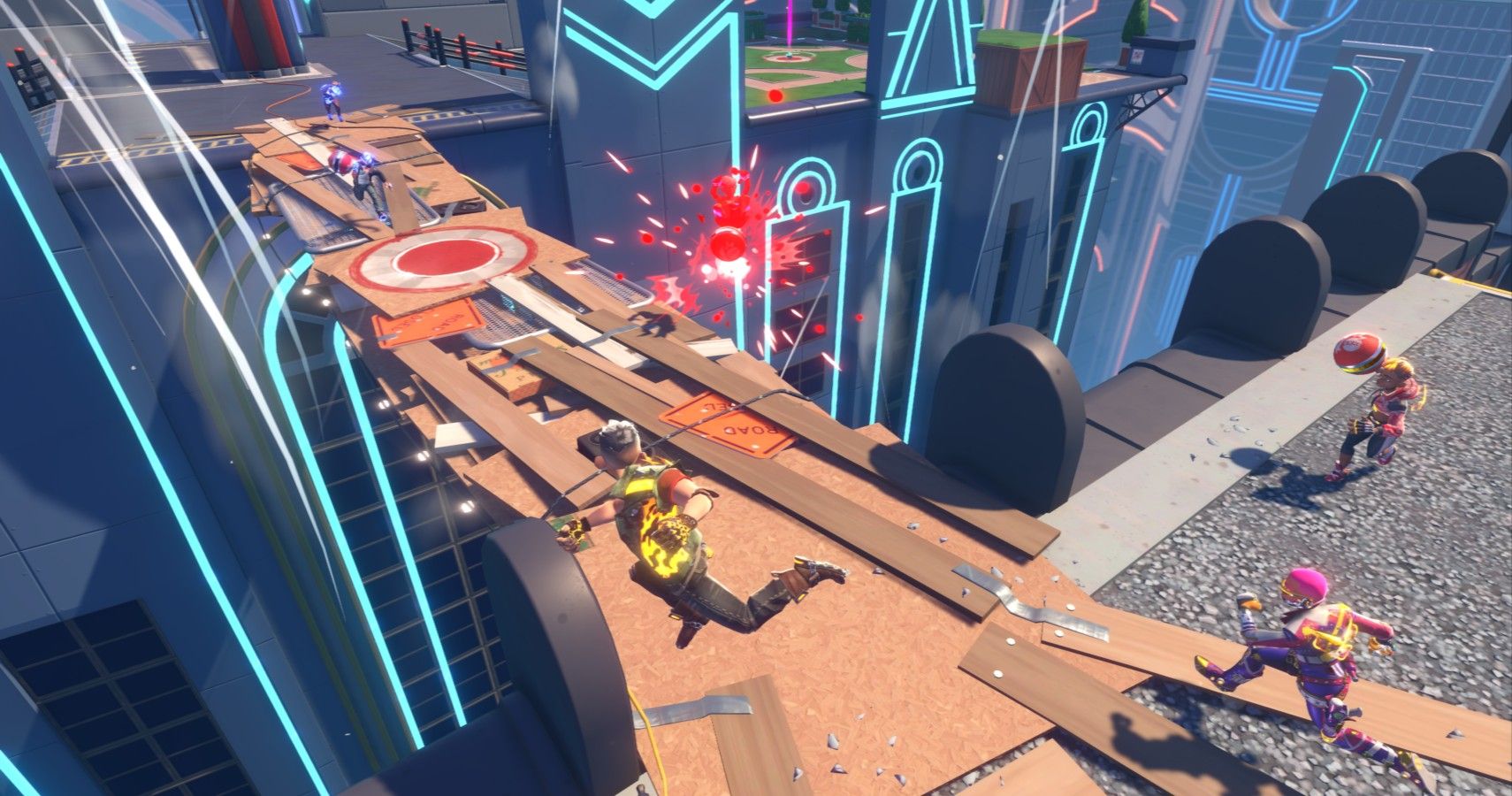 Knockout City Match On Rooftop Map