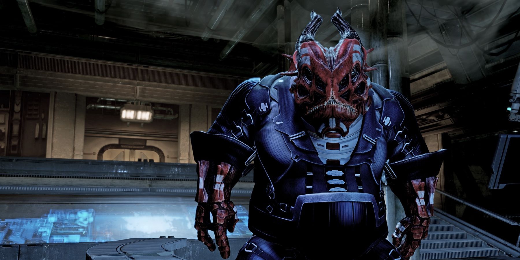 Shadow Broker standing in lair.