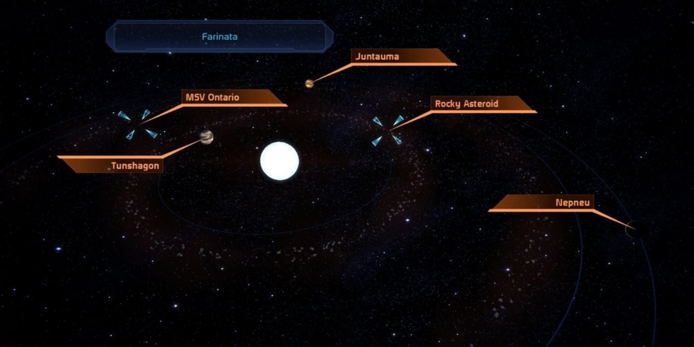 Mass Effect Farinata System With Labelled Planets