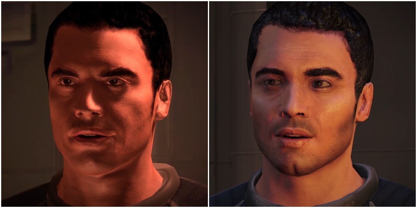 Mass Effect - Kaidan before and after Legendary Edition