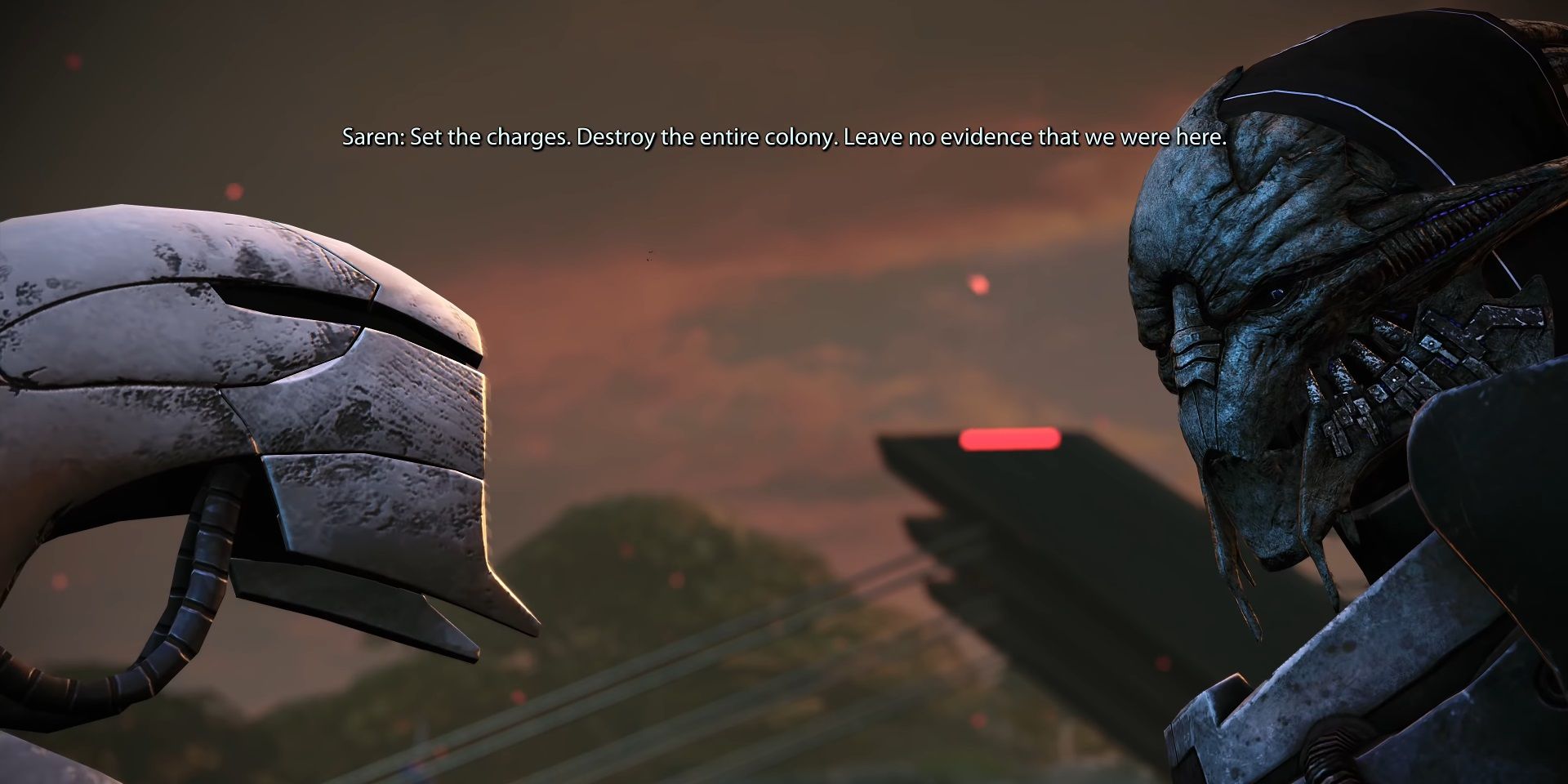 Mass Effect Legendary Edition - Saren decides to destroy an entire colony