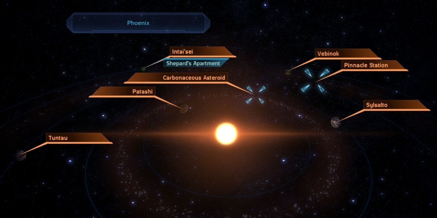 Mass Effect Phoenix System With Labelled Planets