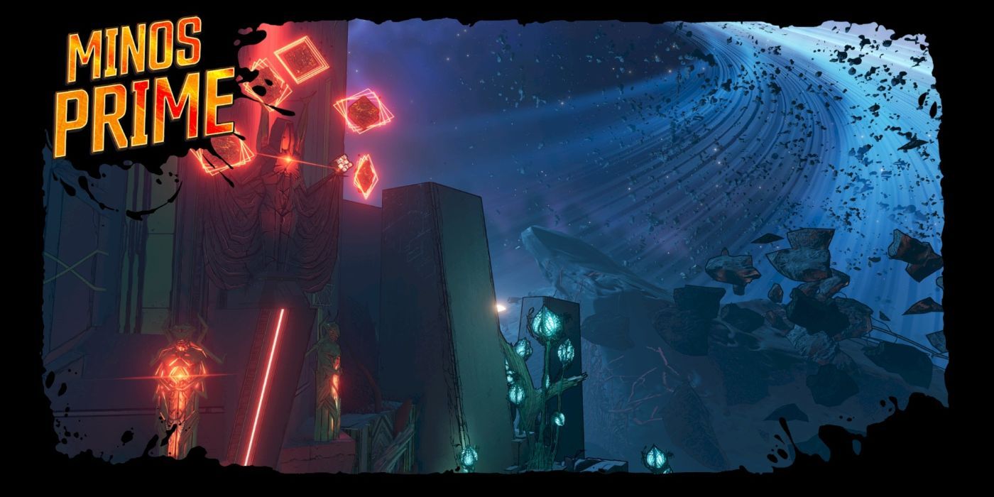 Minos Prime with its torn apart aesthetic shown off in its loading screen pic