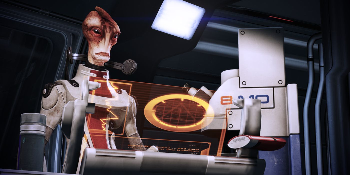 Mordin Solus, a former member of the Special Tasks Group, from whom the Spectres were formed.