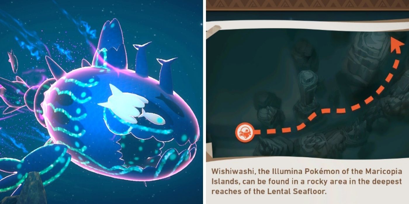 New Pokemon Snap Lental Undersea Illumina Spot Wishiwashi and Map