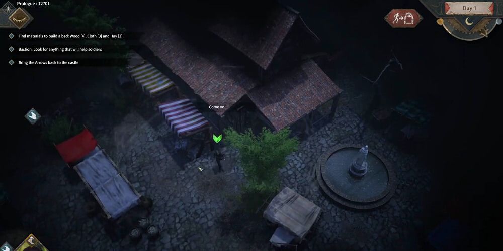 Civilian Explores The Marketplace At Night