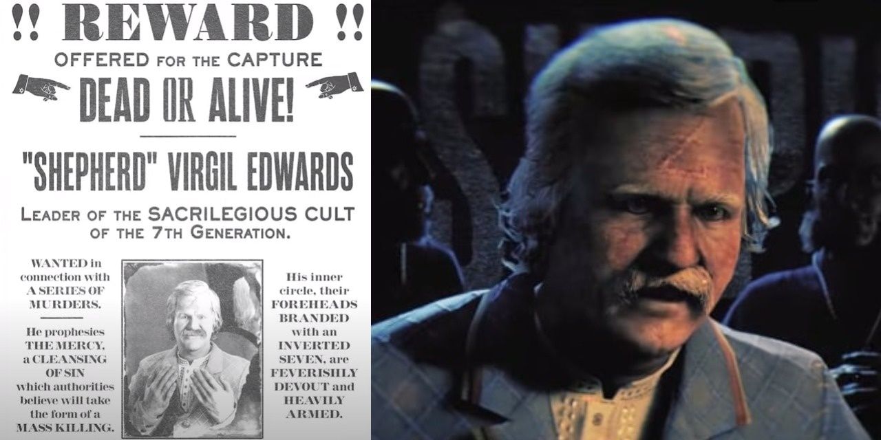 Virgil "Shepherd" Edwards bounty poster and portrait Red Dead Online