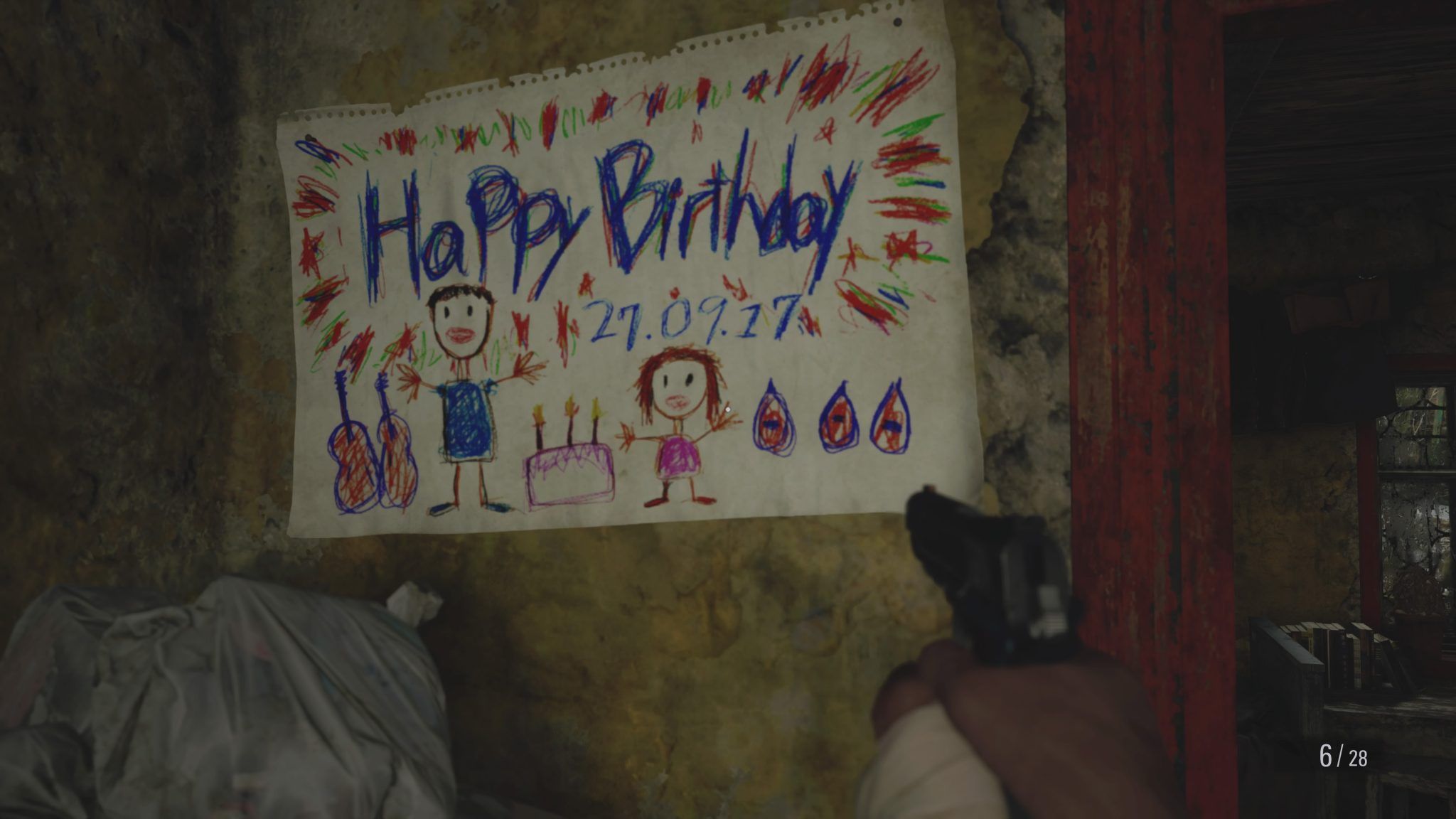 The inside of Luthier's House in Resident Evil Village.