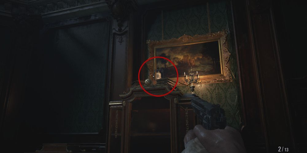 re8 bell on dresser in atelier