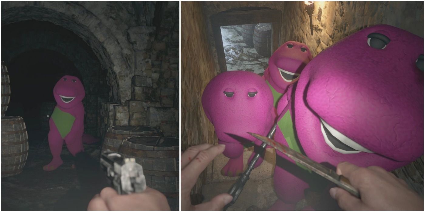 Resident Evil Village Barney mod