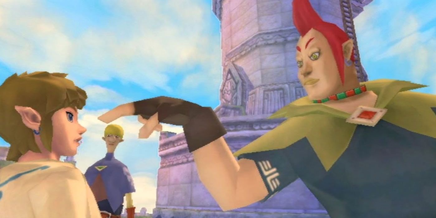 Skyward Sword Groose Pointing At Link