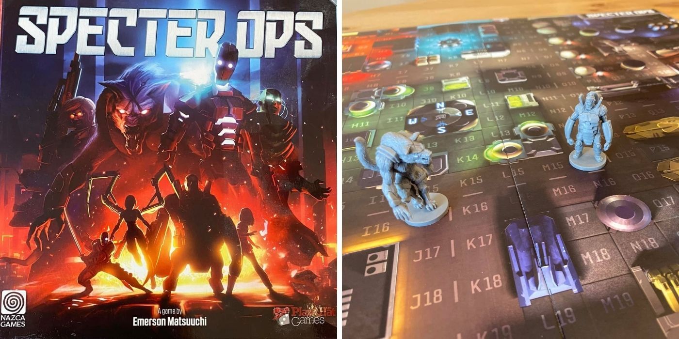 Specter Ops: Board game box cover - Miniatures on the board