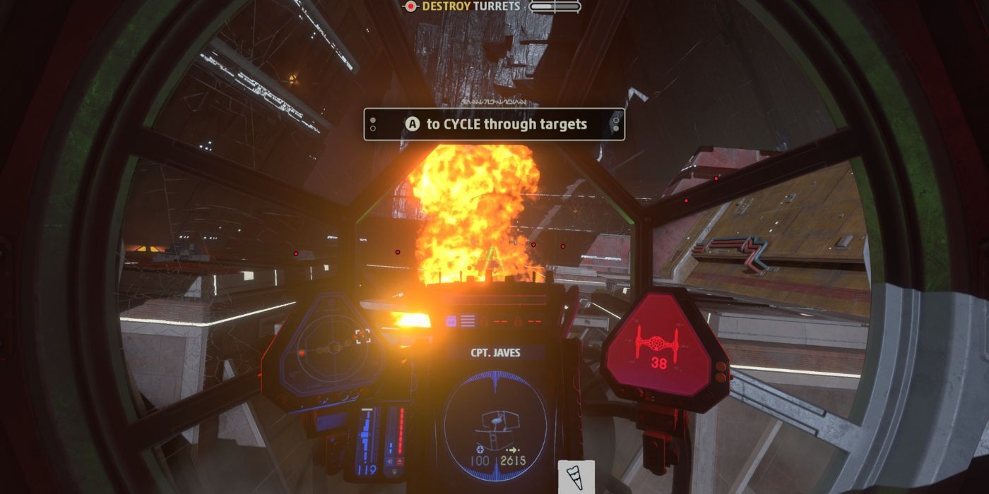 Star Wars Squadrons Flying Through An Explosion