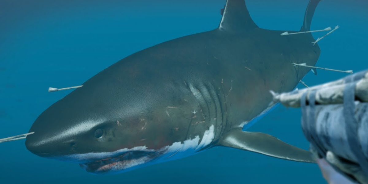 The Meg as seen underwater, an extremely dangerous perspective that likely resulted in the player's death.