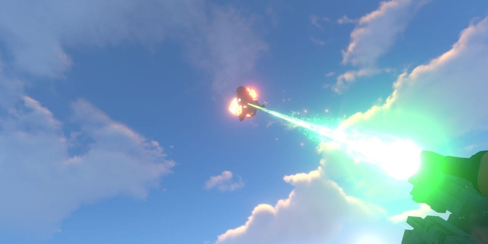 Sunbeam being shot down by Architect cannon
