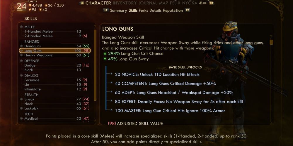 The Outer Worlds Attributes