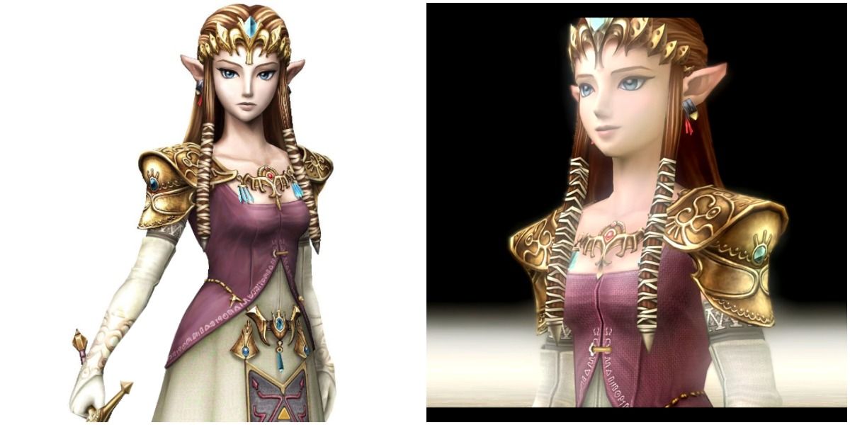 Artwork and screenshot of Princess Zelda Twilight Princess