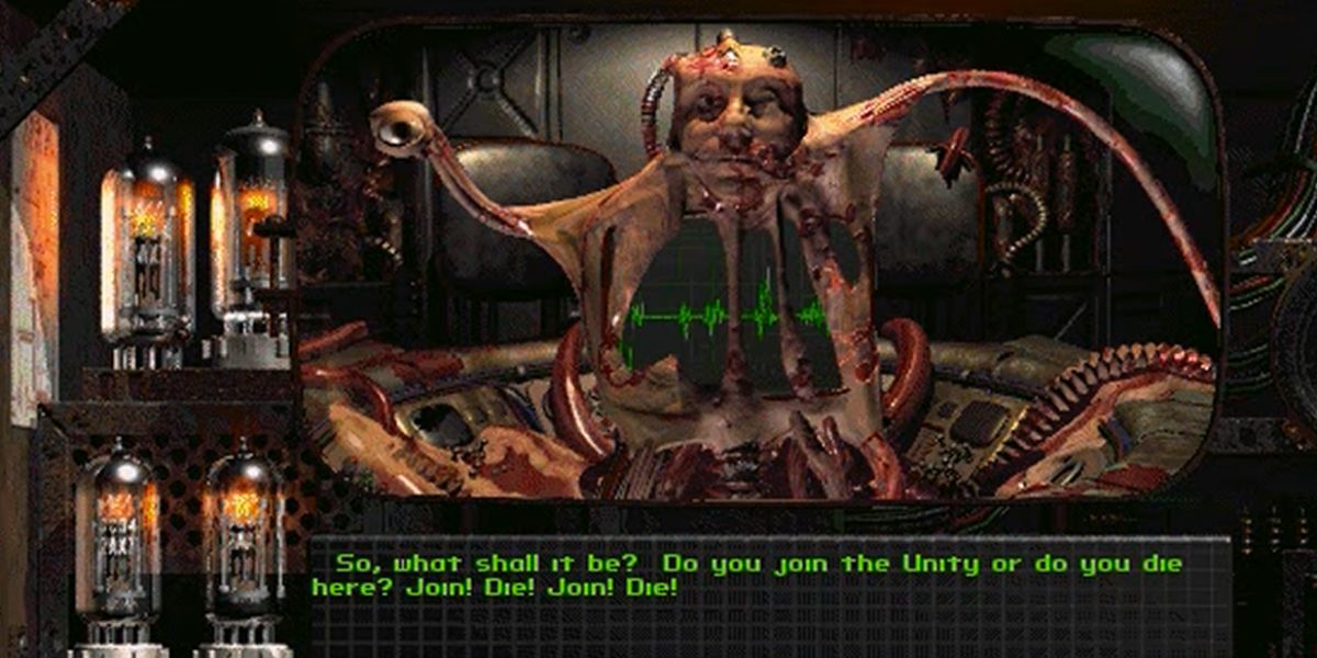 the master speaking with the player, fallout 1