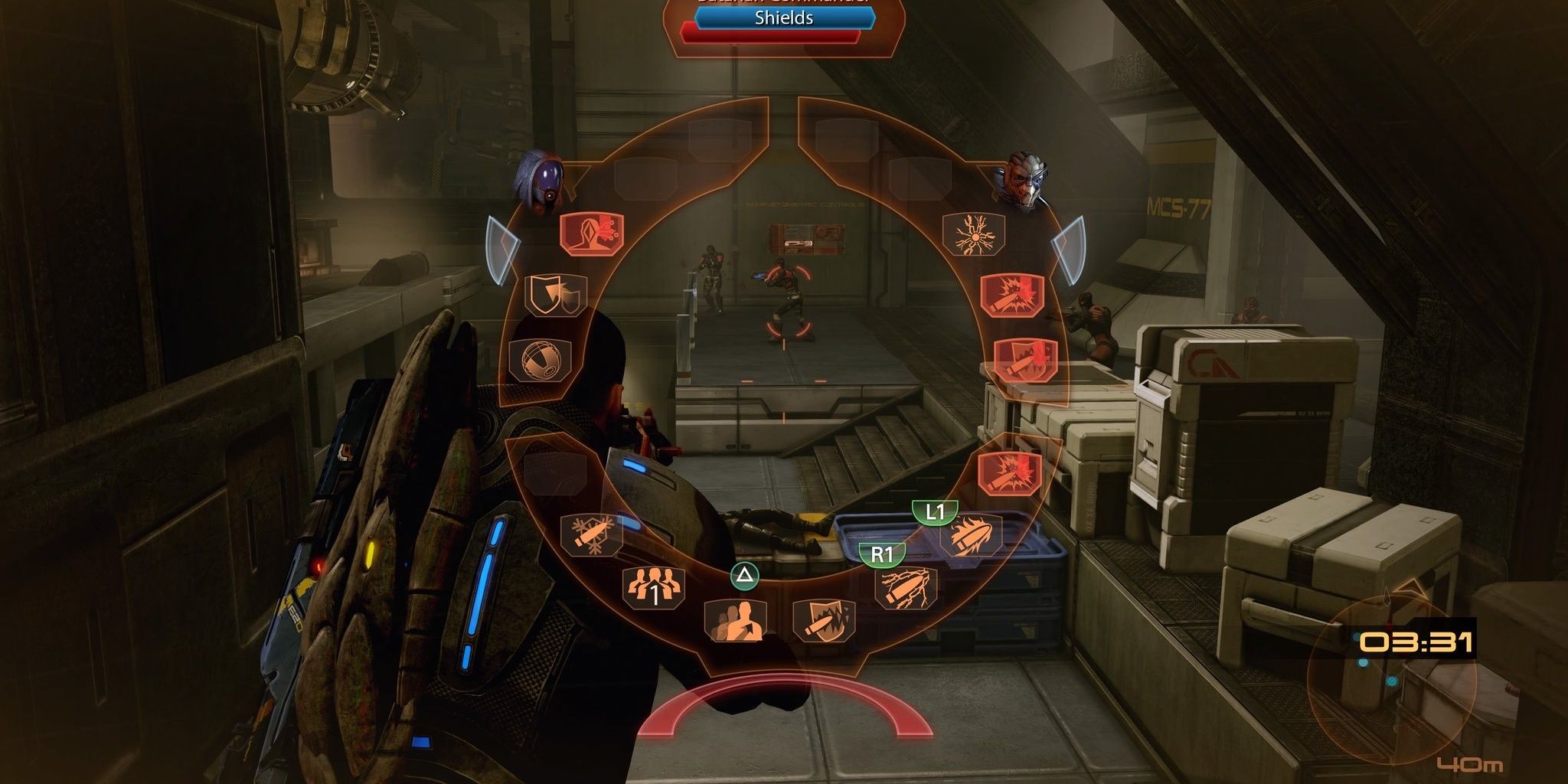 Mass Effect 2 weapon wheel for mini-map
