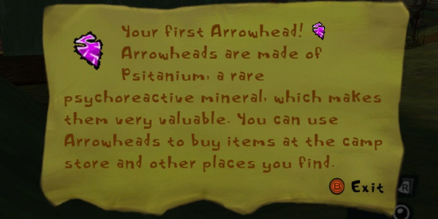 Psychonauts Arrowheads Note