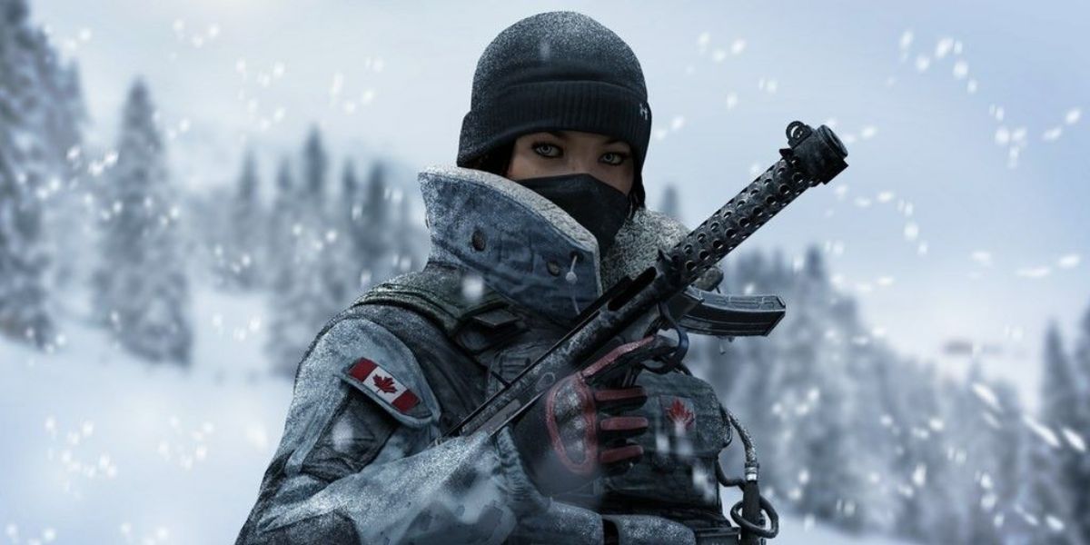 siege, frost with snow background