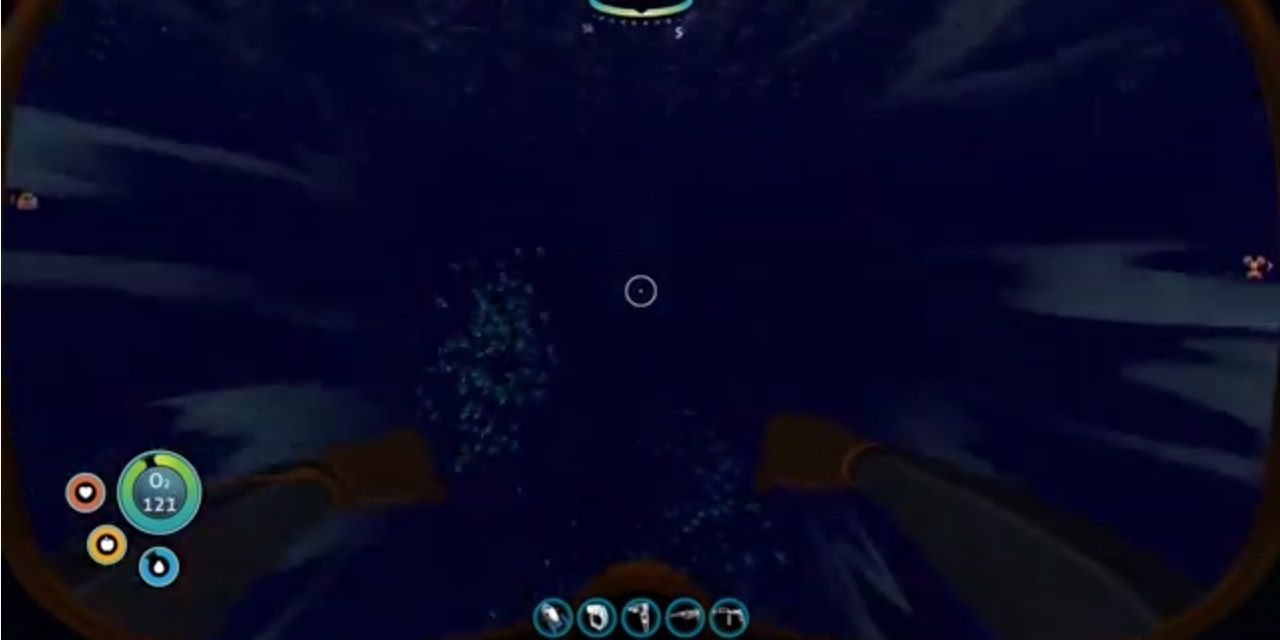 The player using a Booster Tank in Subnautica: Below Zero