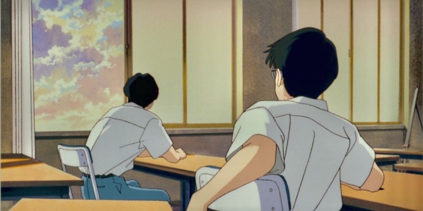 taku and yutaka in class looking out the window ocean waves