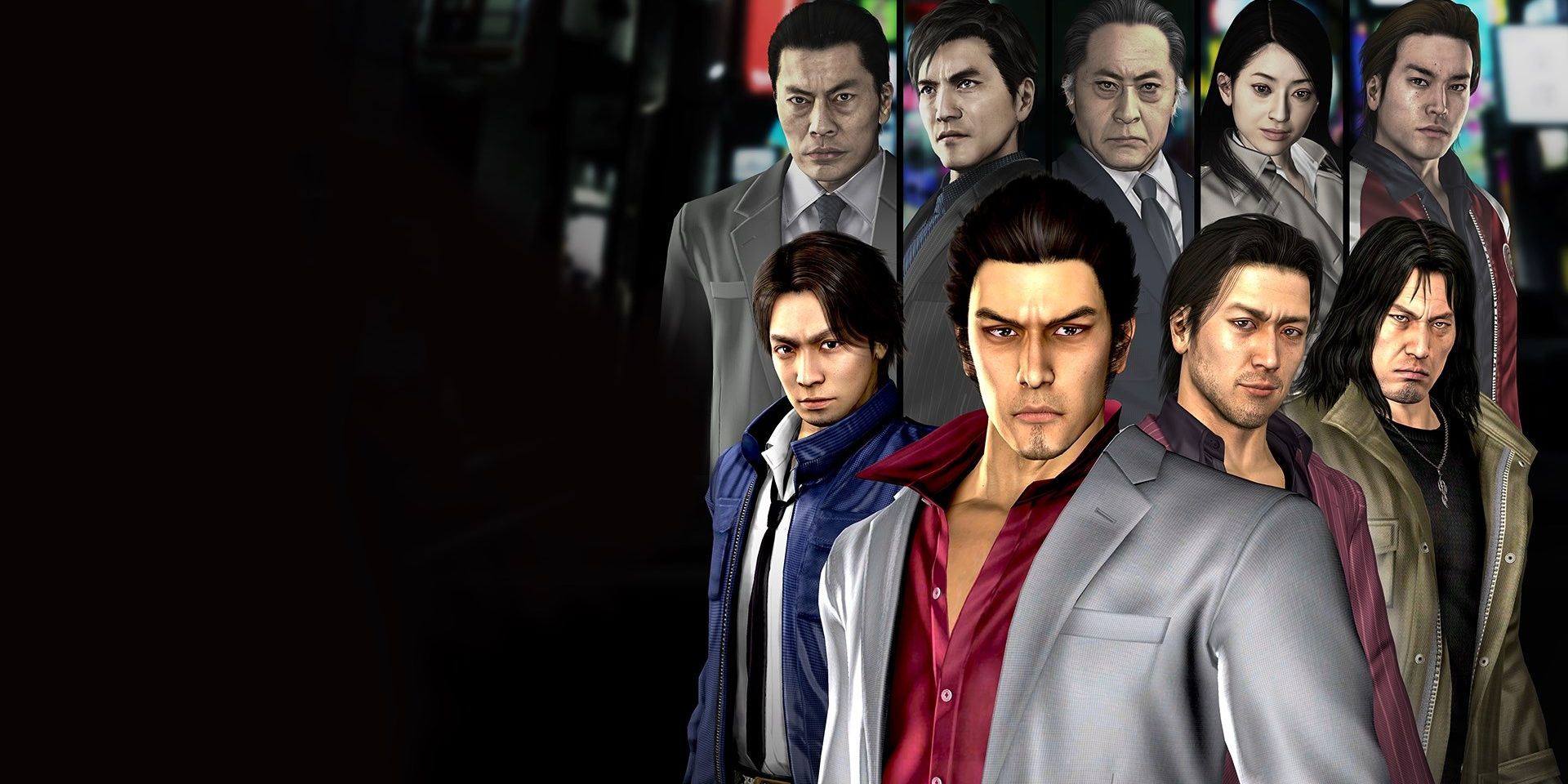 Yakuza 4 Remastered Kiryu standing with other characters