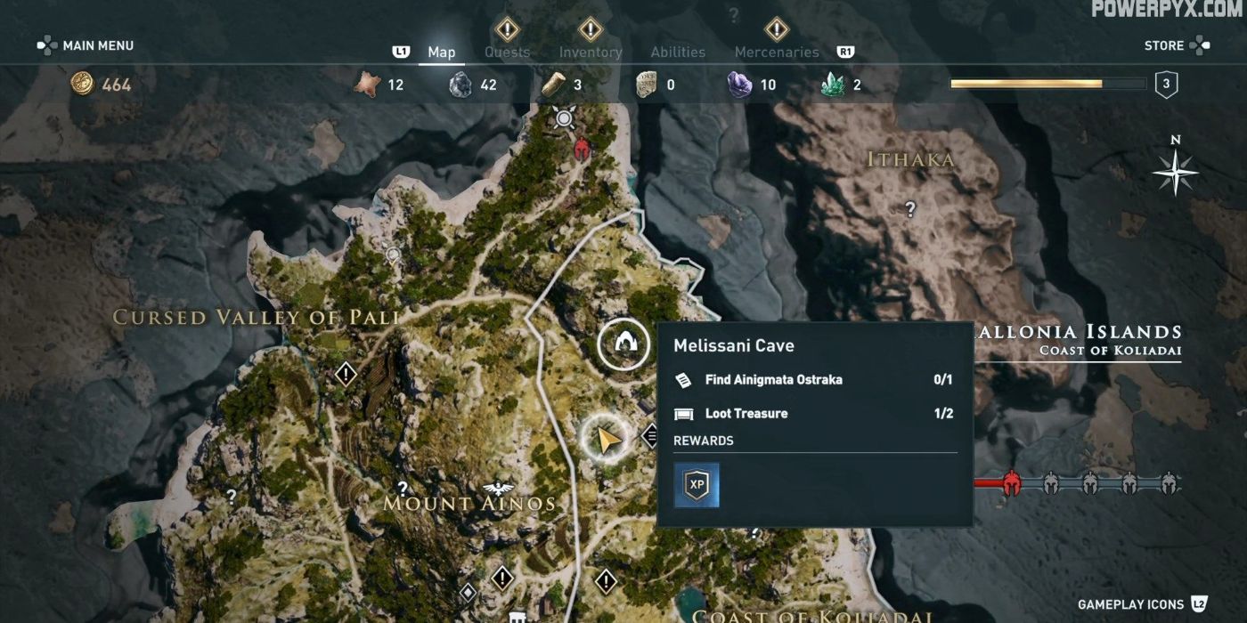 The location objectives for Melissani Cave on Kephallonia