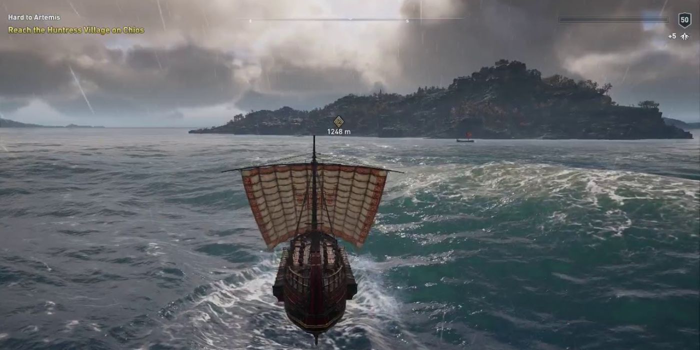 The Adrestia sails the waters of the Aegean Sea