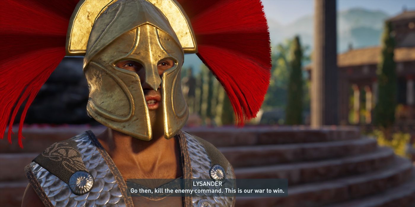 Lysander telling the player to go kill Athenian polemarchs