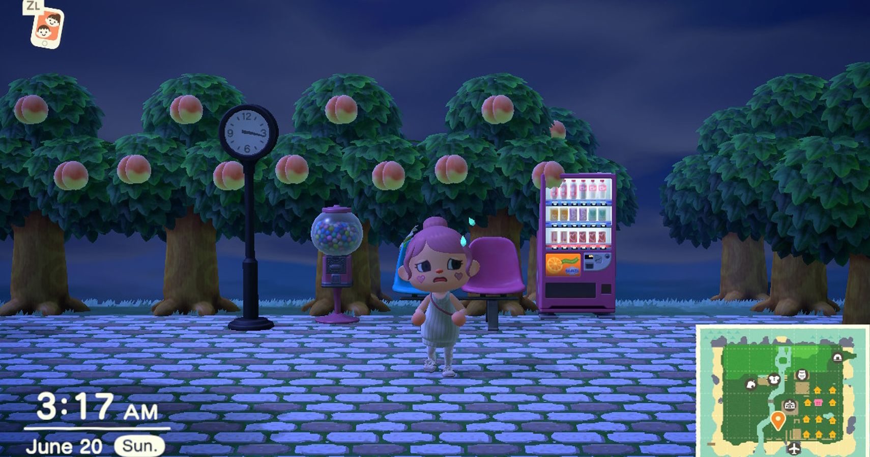 Player character with the stressed out emote
