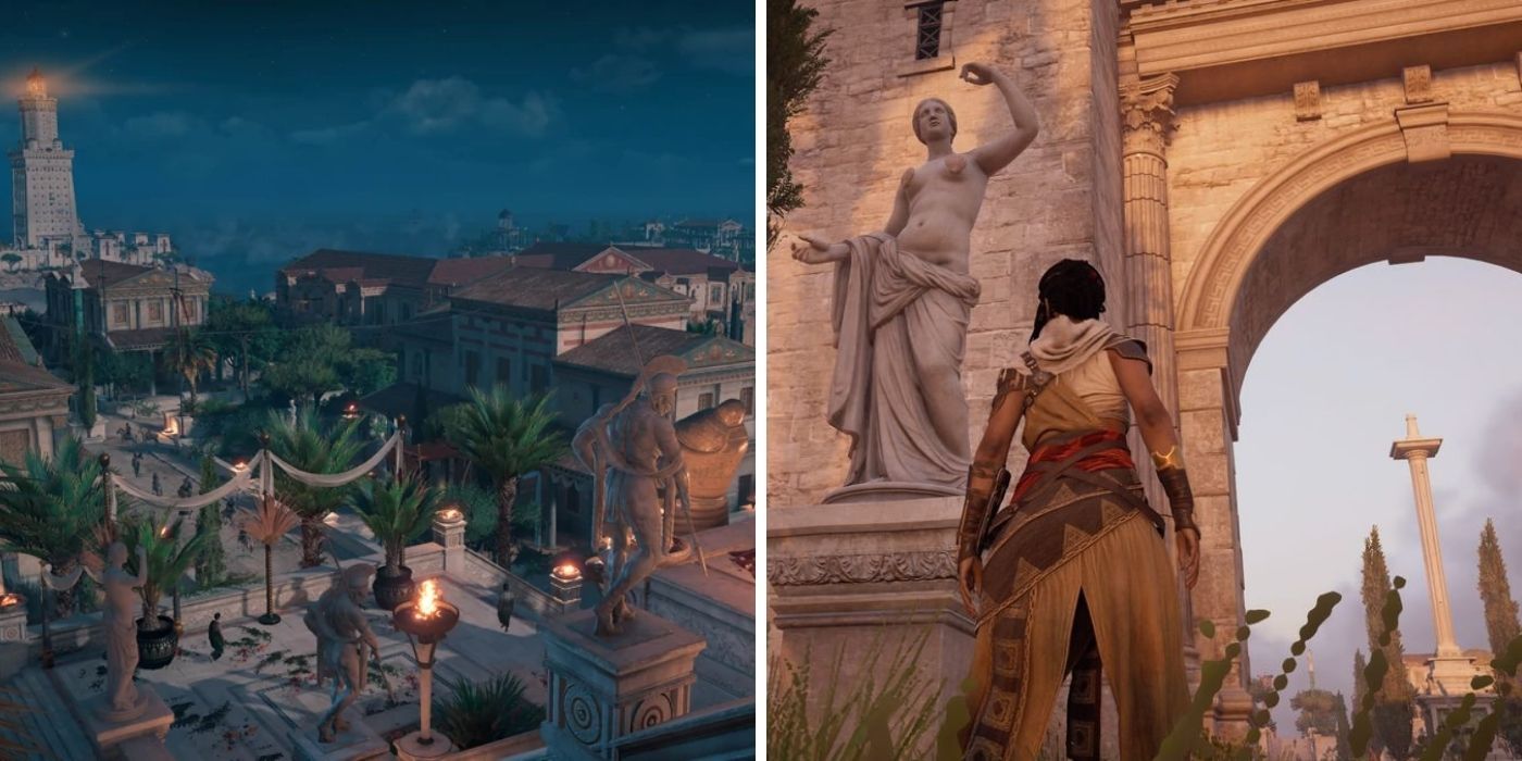 Assassin's Creed Origins Alexandria Statues