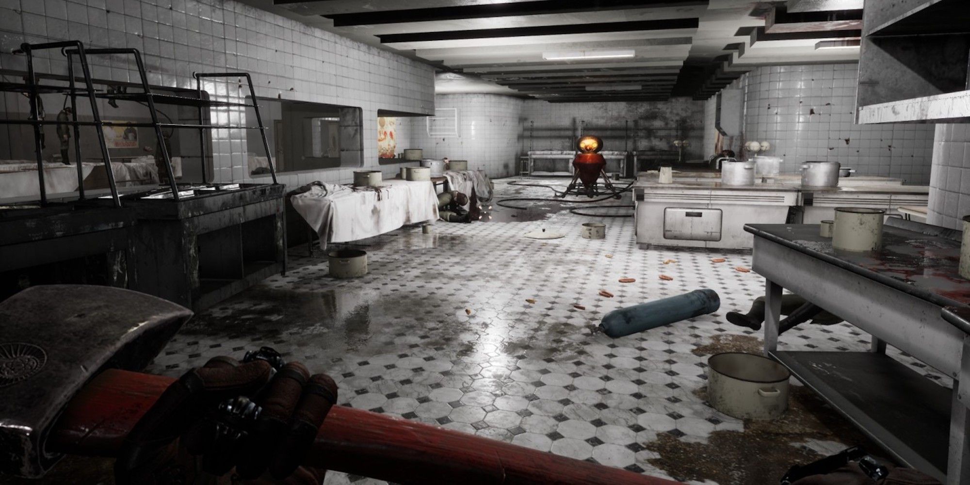 Atomic heart gameplay holding melee weapon