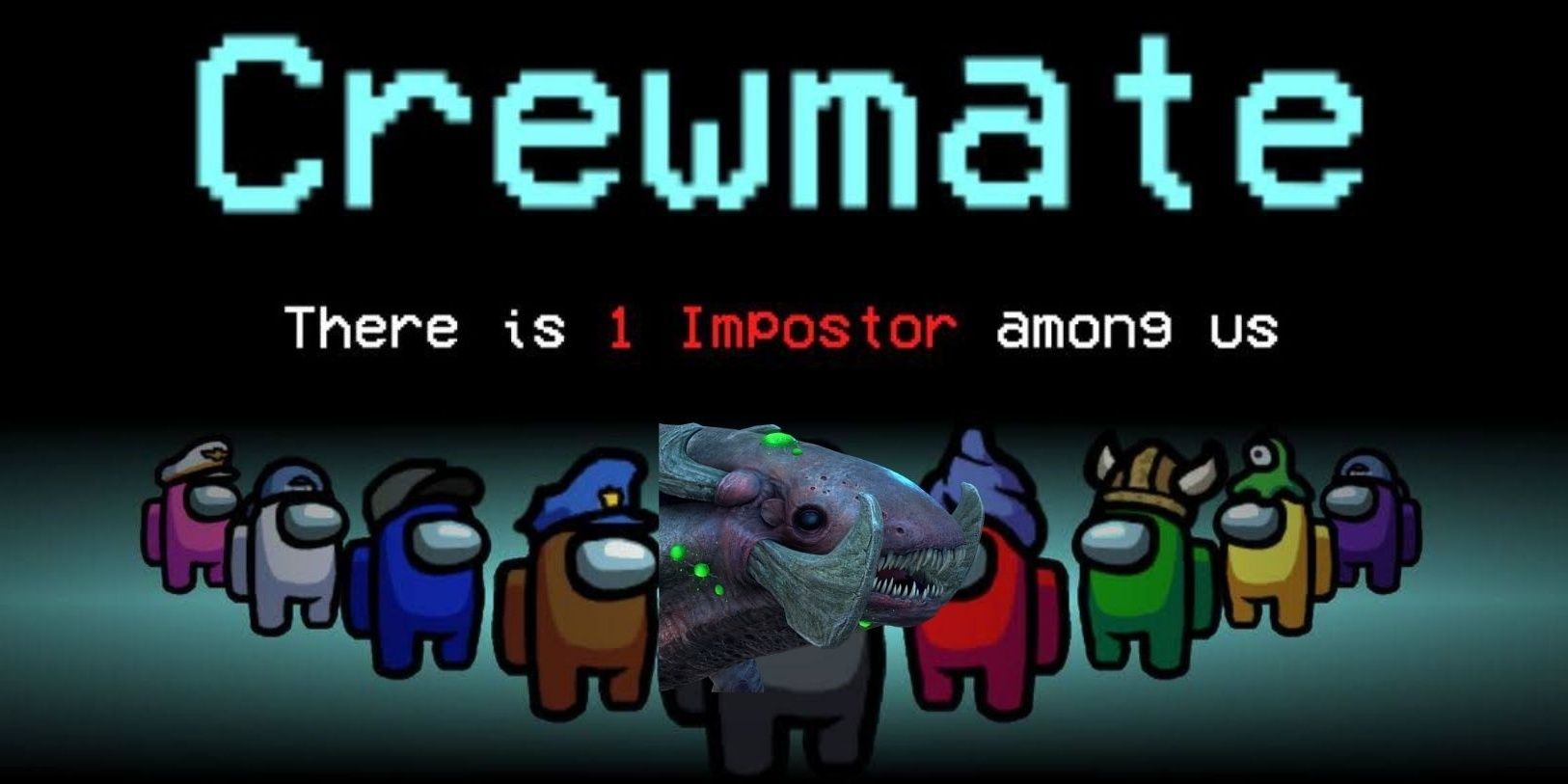 Among Us Crewmate screen with Frozen Leviathan cropped onto a sprite