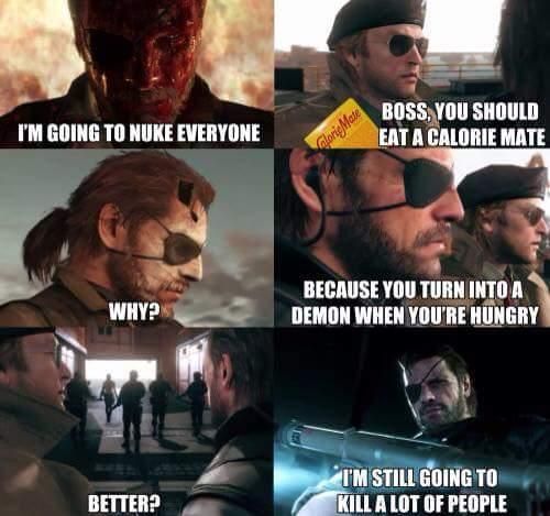 Big boss eat a calorie mate meme